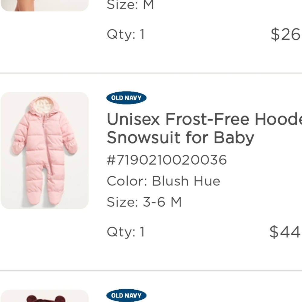 Baby snowsuit
